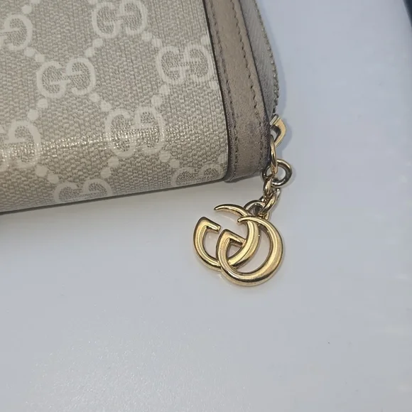 Gucci Ophidia GG Beige W/ Green & Red Sherry Zip Around Long Wallet (EUC)(COA)✨️ - Picture 8 of 15